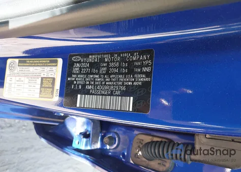 2024 Hyundai Elantra Se из США, поврежденный, VIN KMHLL4DG9RU829766